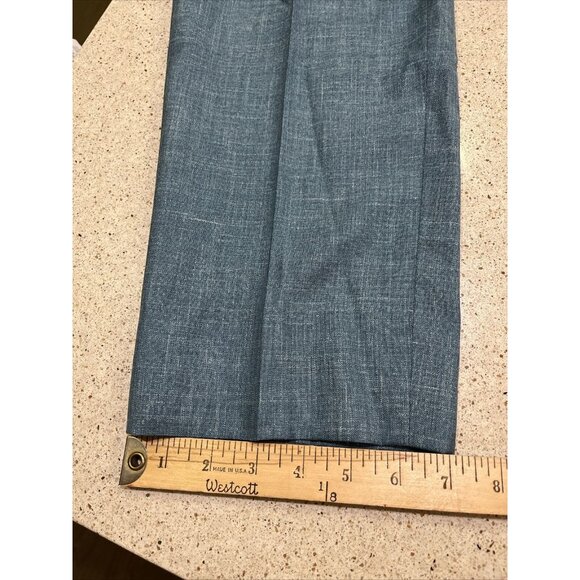 Canali Dress Pants Wool Silk Linen Blend Blue Sz 38 X 26 Made In Italy - Picture 3 of 8